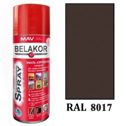 Краска аэрозольная BELAKOR 17 алкидная RAL 8017 шоколад глянцевая , 520мл